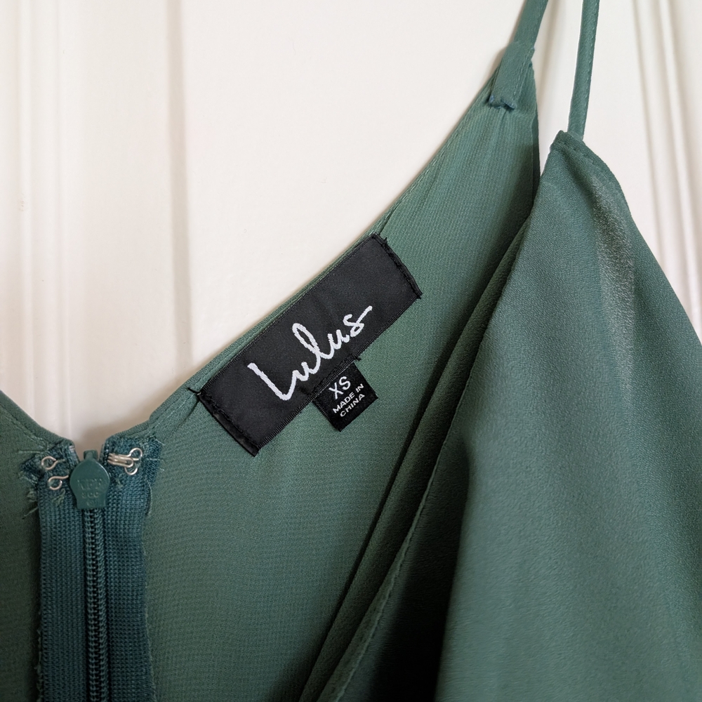 Lulu's Sage Green Ruffled High-Low Dress - Picture 8 of 11
